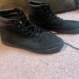 Cute suede, black timberlands, comfy like sneakers. Great with everything